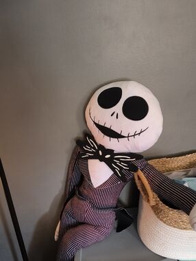 Disney Jack Skellington Plush — White and Black with Pinstripe Suit